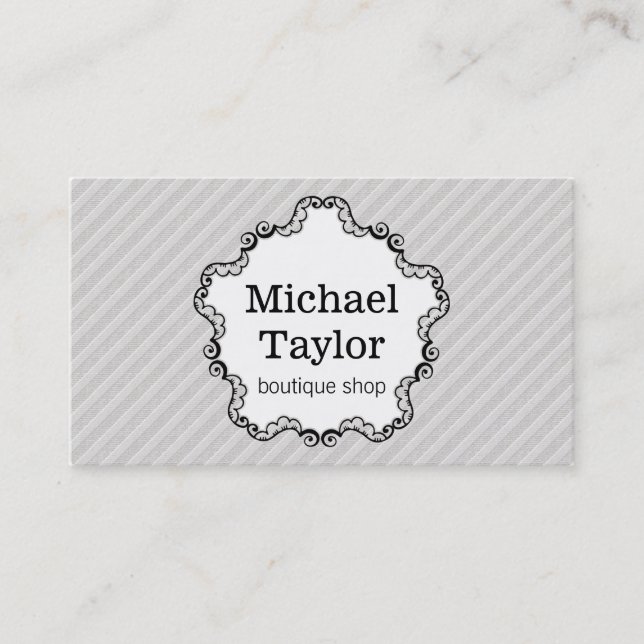 Decorative Frame / Linen Lines Business Card (Front)
