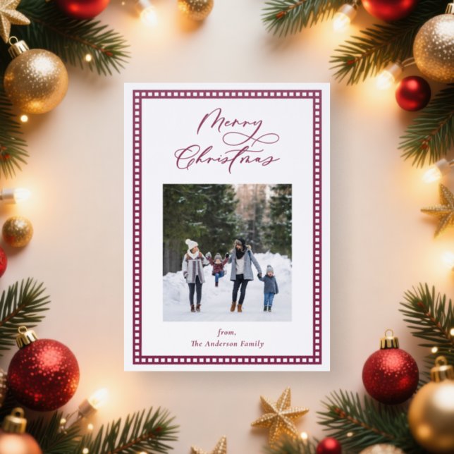 Decorative Frame Merry Christmas Letterpress Photo Cards (Insitu)