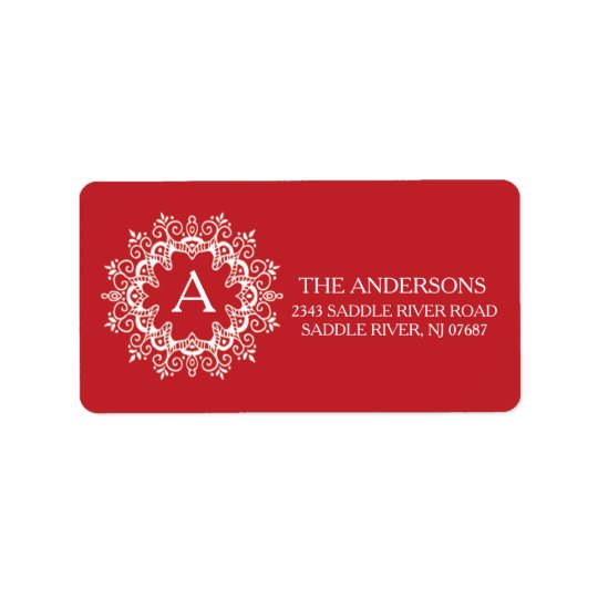 Decorative Frame Monogram Return Address Label
