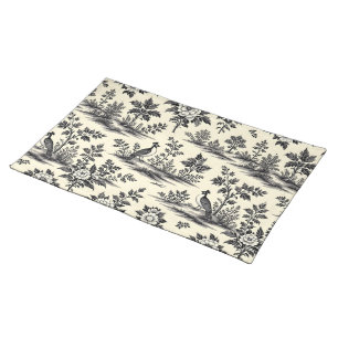 Decorative French toile pattern Cloth Placemat