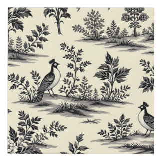 Decorative French toile pattern Faux Canvas Print