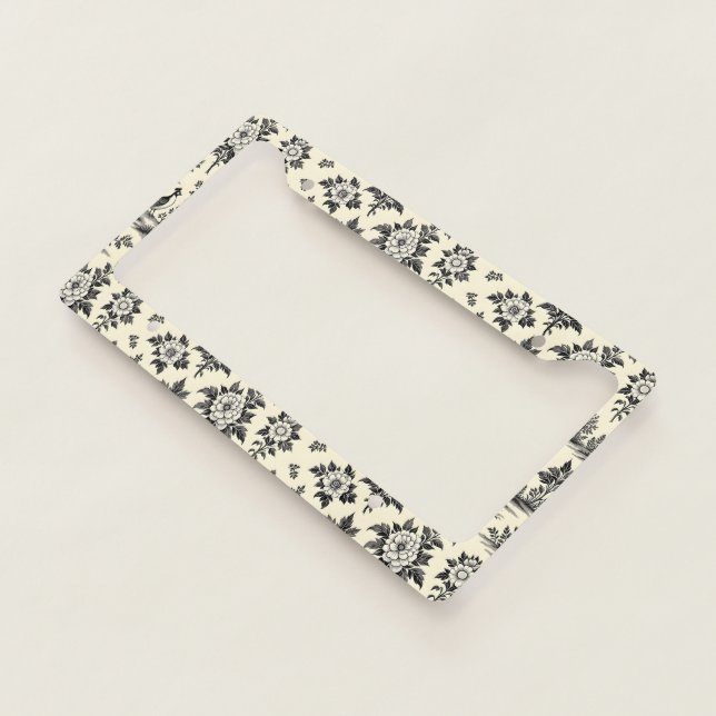 Decorative French toile pattern License Plate Frame (3/4)