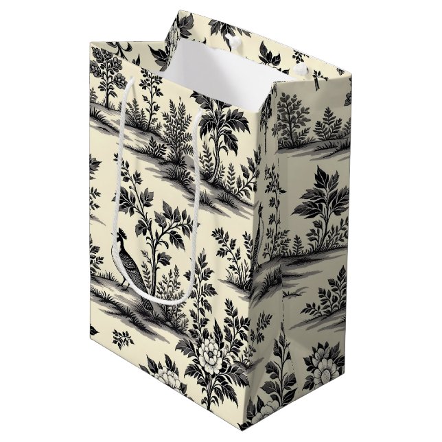 Decorative French toile pattern Medium Gift Bag (Front Angled)