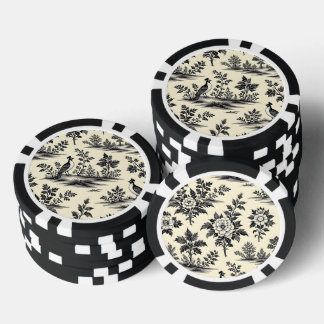 Decorative French toile pattern Poker Chips