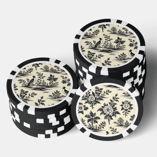 Decorative French toile pattern Poker Chips (Stack)