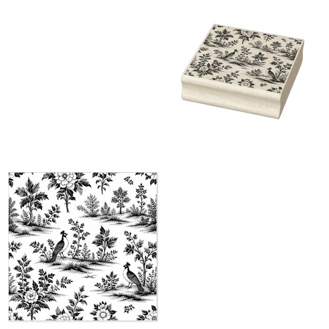 Decorative French toile pattern Rubber Stamp (Stamped)