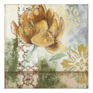 Decorative Fresco Design with Globe Flower Acrylic Print