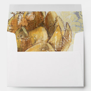 Decorative Fresco Design with Globe Flower Envelope