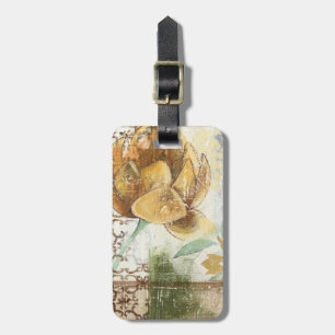 Decorative Fresco Design with Globe Flower Luggage Tag