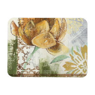 Decorative Fresco Design with Globe Flower Magnet