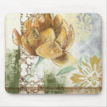 Decorative Fresco Design with Globe Flower Mouse Pad