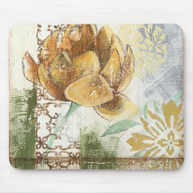 Decorative Fresco Design with Globe Flower Mouse Pad (Front)