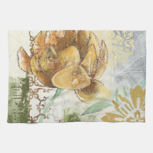 Decorative Fresco Design with Globe Flower Towel