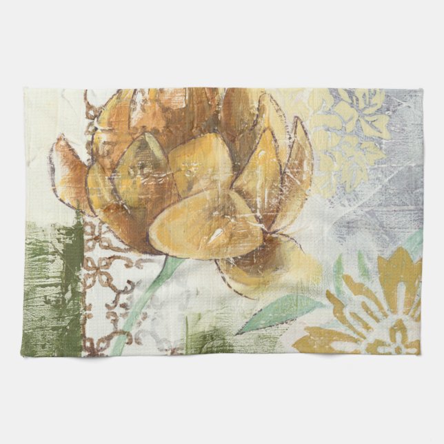 Decorative Fresco Design with Globe Flower Towel (Horizontal)