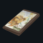 Decorative Fresco Design with Globe Flower Tri-fold Wallet<br><div class="desc">This decorative fresco design by Megan Meagher features a globe flower. An abstract background surrounds the flower,  creating a surreal vibe that contrasts with the realistic flower.</div>