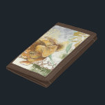 Decorative Fresco Design with Globe Flower Tri-fold Wallet<br><div class="desc">This decorative fresco design by Megan Meagher features a globe flower. An abstract background surrounds the flower,  creating a surreal vibe that contrasts with the realistic flower.</div>