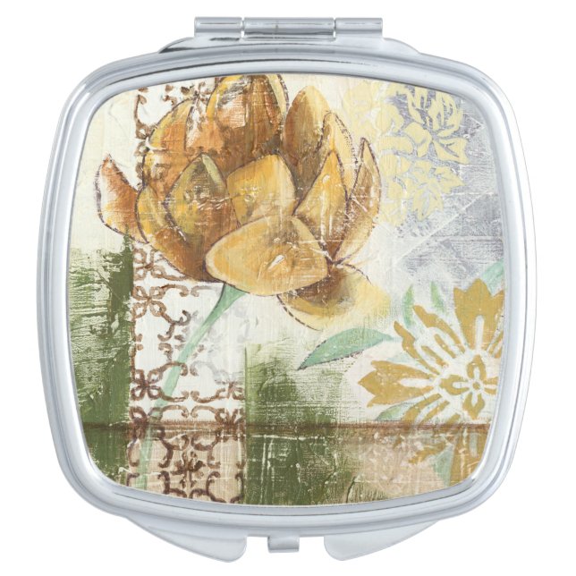 Decorative Fresco Design with Globe Flower Vanity Mirror (Front)