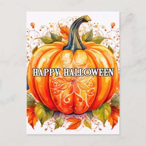 Decorative Freshly Harvested Halloween Pumpkin Postcard