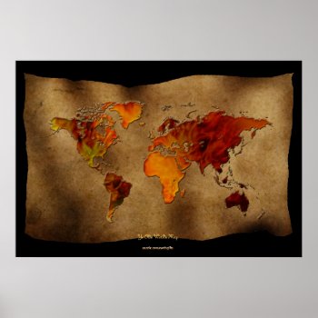 Decorative Fun "ye Olde Worlde Map" Art Poster by EarthGifts at Zazzle
