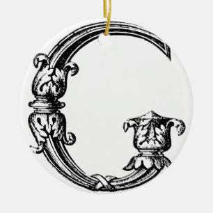 DECORATIVE G CERAMIC ORNAMENT