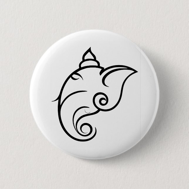 Decorative Ganesha Design Button (Front)