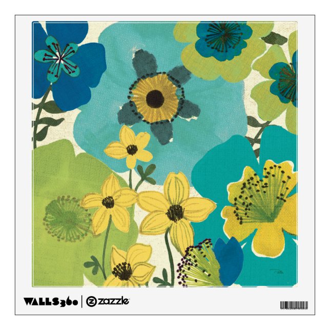 Decorative Garden Flowers Wall Decal (Front)