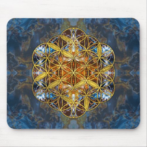 Decorative Gemstone Sacred Geometry Flower of life Mouse Pad