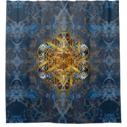 Decorative Gemstone Sacred Geometry Flower of life Shower Curtain