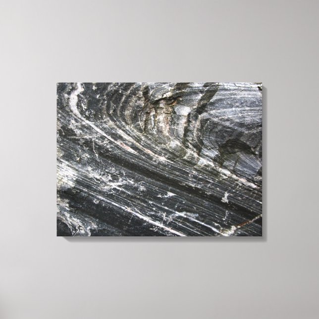 Decorative Geology Curved Rock Texture Canvas Print (Front)