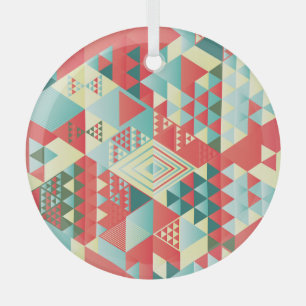 Decorative geometric, abstract, vintage elements. glass ornament