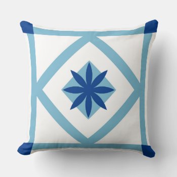 Decorative Geometric Blue Throw Pillow by Pick_Up_Me at Zazzle
