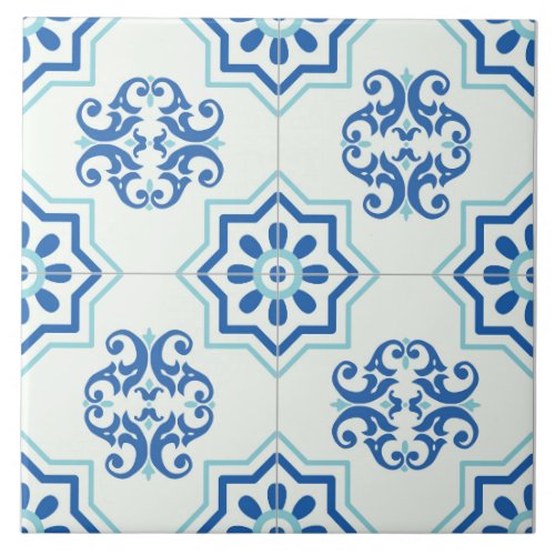 Decorative Geometric Blue Tile