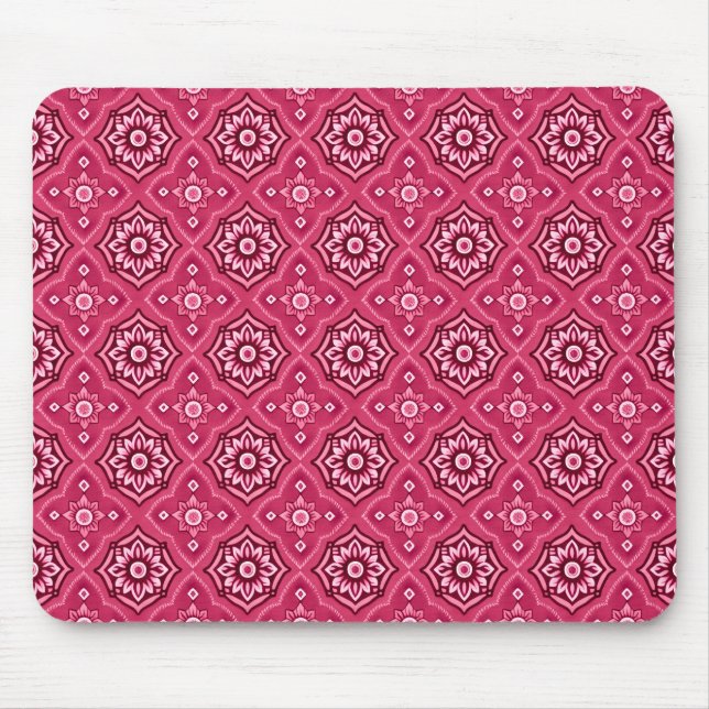Decorative Geometric Floral Pattern Mouse Pad (Front)