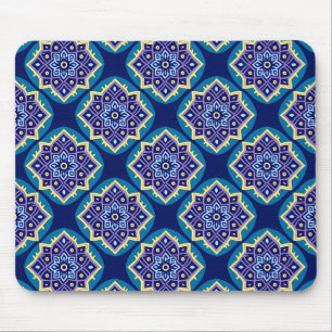Decorative Geometric Floral Pattern Mouse Pad