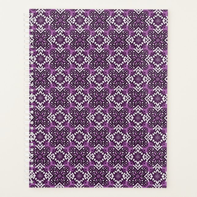Decorative Geometric Floral Pattern Planner (Front)