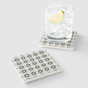 decorative  geometric pattern stone coaster 