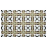 Decorative geometric pattern with white flowers fabric