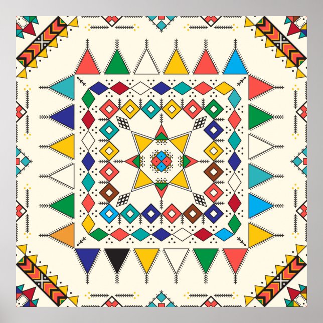 Decorative geometric repeating pattern inspired by poster (Front)