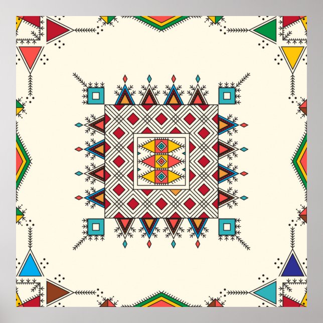 Decorative geometric repeating pattern inspired by poster (Front)