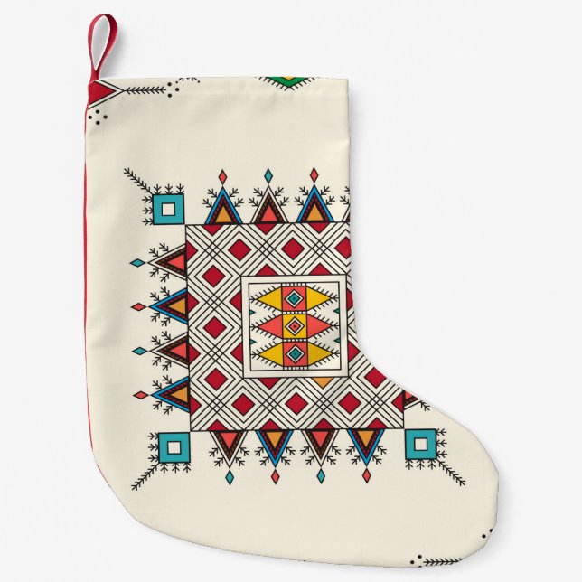 Decorative geometric repeating pattern inspired by small christmas stocking (Front)