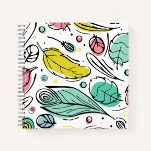Decorative girly leaf pattern l Modern pink Notebook