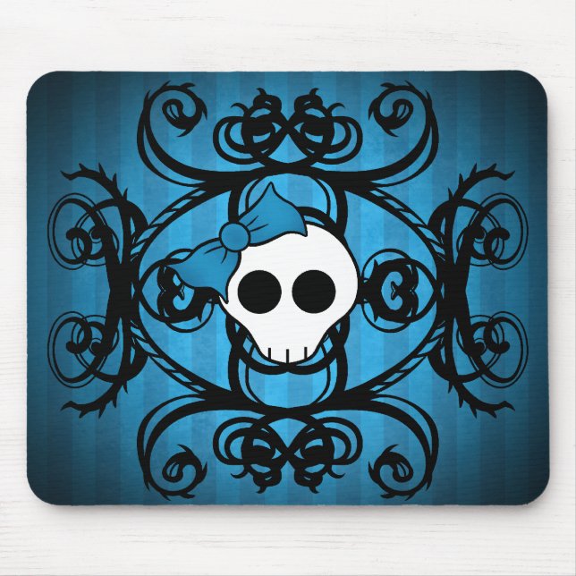 Decorative girly skull mouse pad (Front)