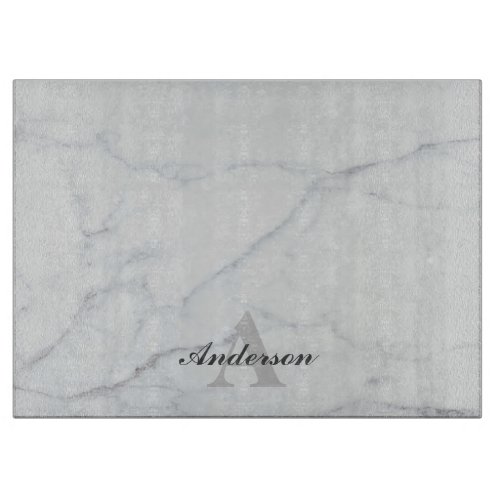 Decorative Glass Chopping Board _ Gray Marble