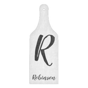 Decorative Glass Chopping Board Paddle - Monogram
