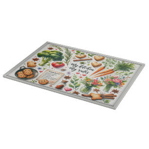 Decorative Glass Cutting Board 15"x11"