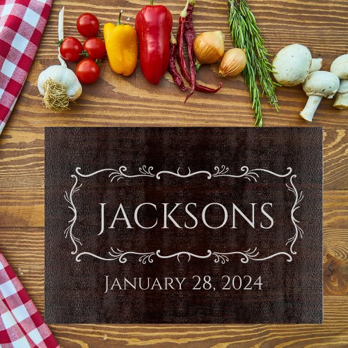 Decorative Glass Cutting Board 15x11 With Name