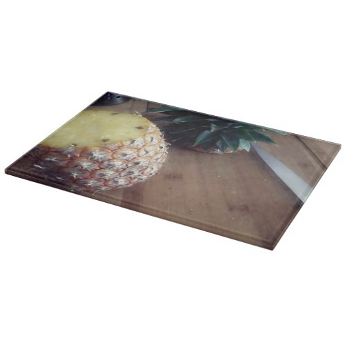Decorative glass cutting board Pineapple