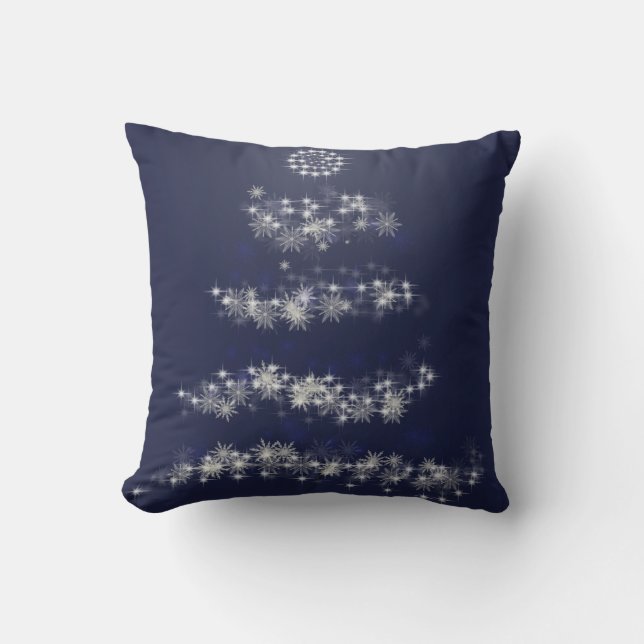 Decorative Glitter Christmas Tree Throw Pillow (Front)