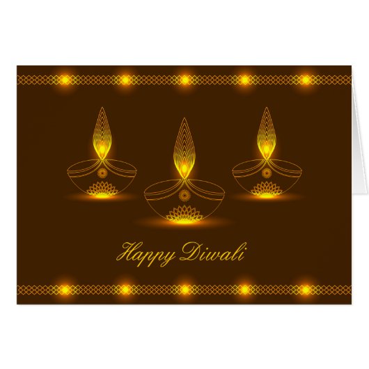 Decorative Glowing Diwali Design Cards (Front Horizontal)