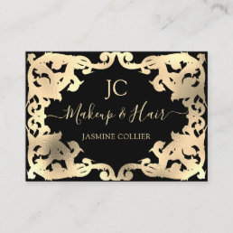 Decorative Gold Baroque Damask Frame Border Business Card